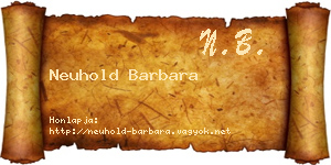 Neuhold Barbara névjegykártya